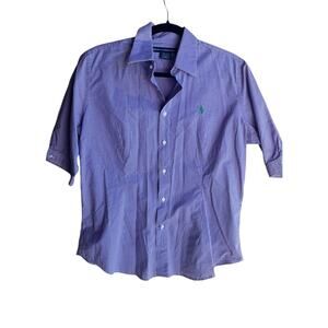 Polo Ralph Lauren® Men's XL 14 Classic Short Sleeve Oxford Purple Gingham Shirt